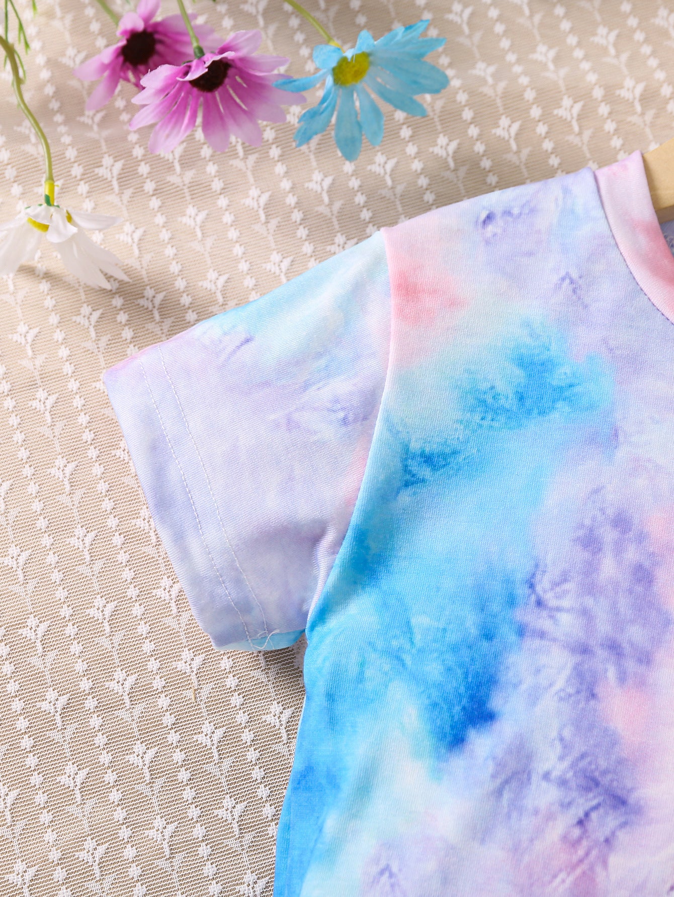 Girls Blue & Orange Dyed Top with Pyjamas