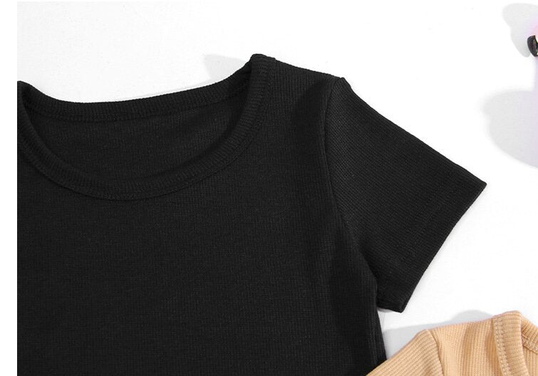 Girls Black Round Neck Bodycon Dress