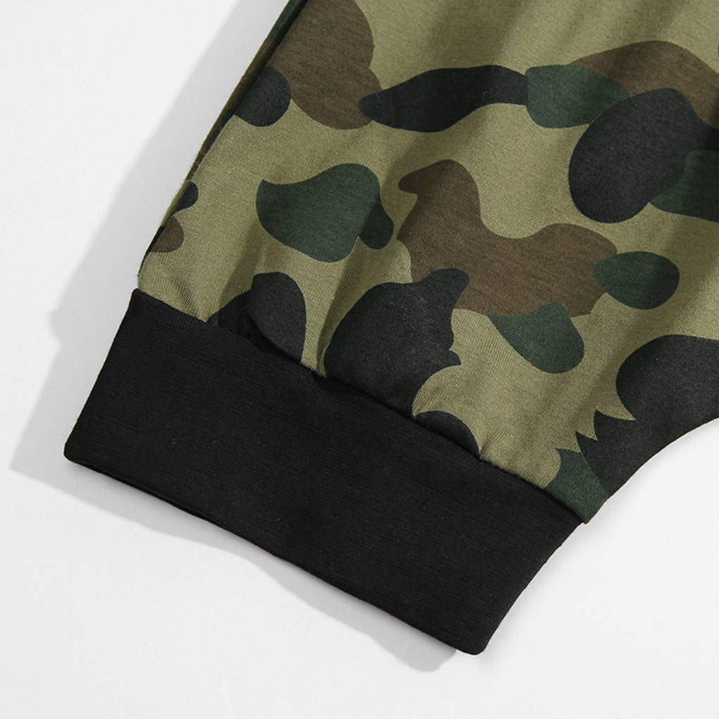 Boys Black & Green Printed Round Neck Top with Shorts