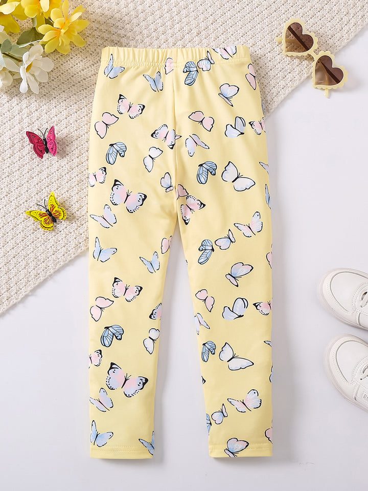Girls Conversational Printed Mid-Rise Easy Wash Regular Trousers