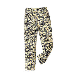 Girls Yellow & Black Animal Printed Easy Wash Regular Trousers
