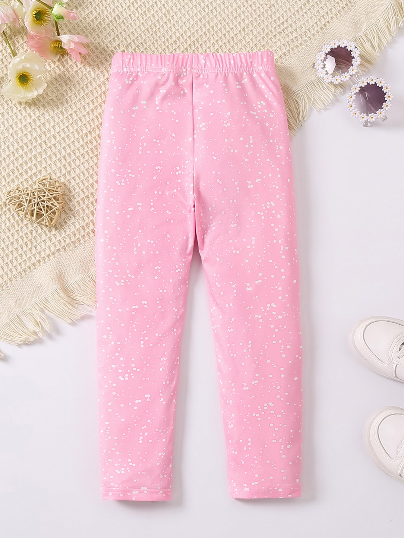 Girls Pink Mid-Rise Easy Wash Regular Trousers