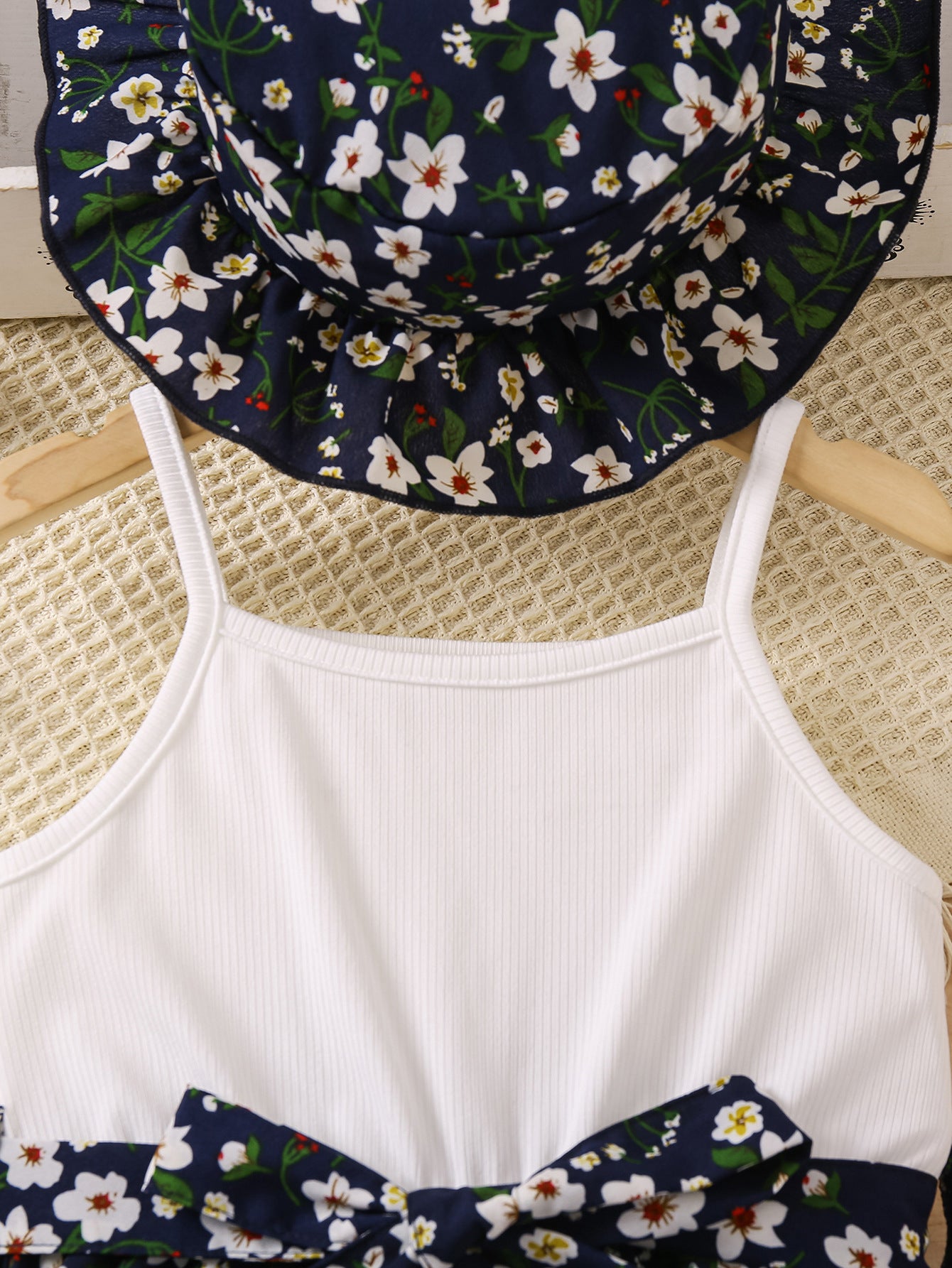 Girls Green Floral Printed Fit & Flare Dress