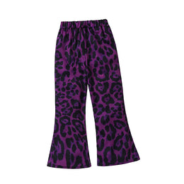 Girls Loose Fit Animal Printed Mid-Rise Trousers