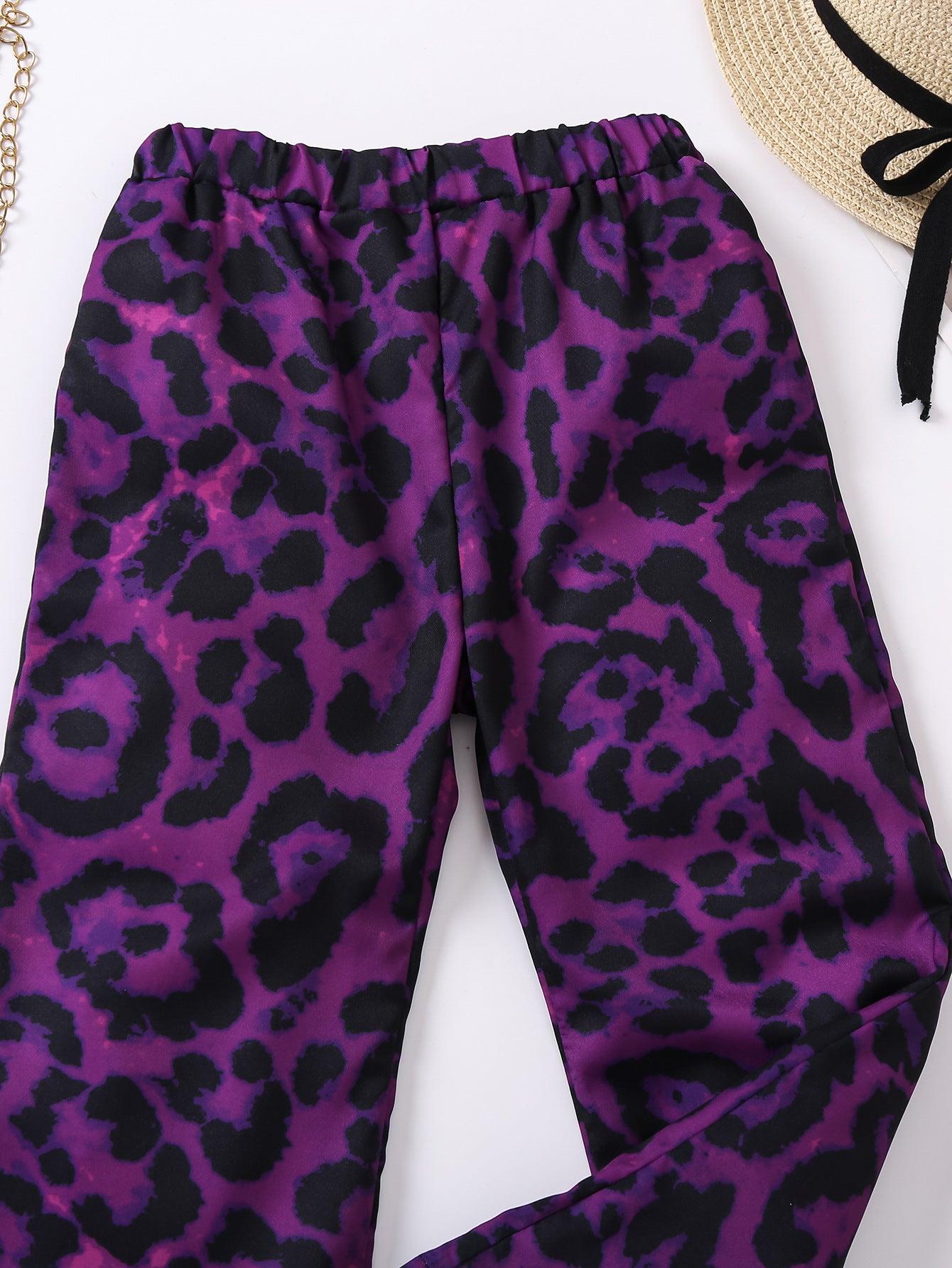 Girls Loose Fit Animal Printed Mid-Rise Trousers
