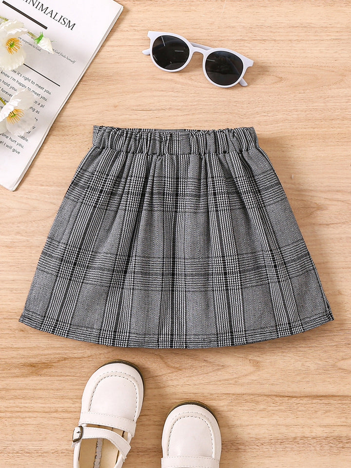Girls Checked Mini Skirts