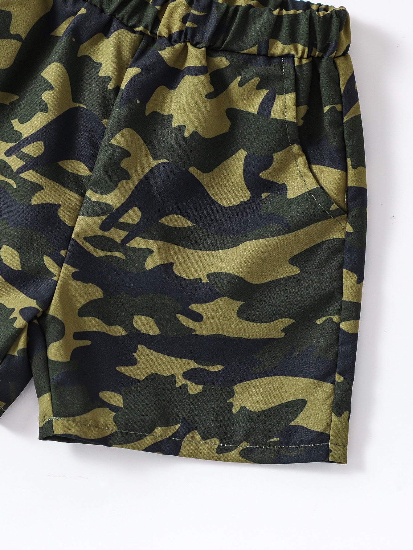 Boys Printed Short Sleeves Round Neck Top with Shorts