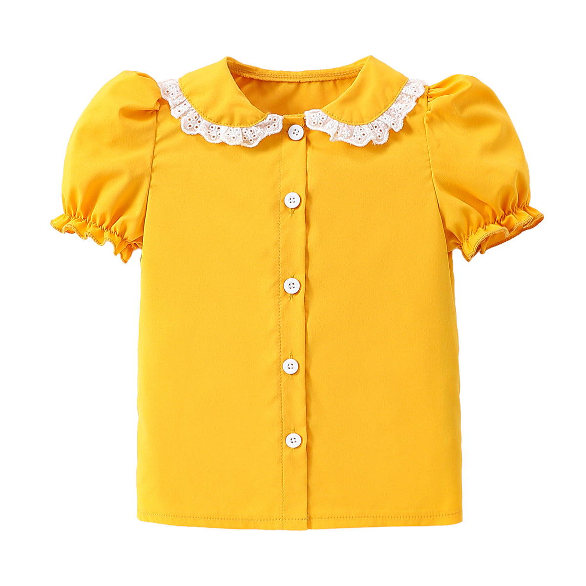 Solid Peter Pan Collar Casual Shirt
