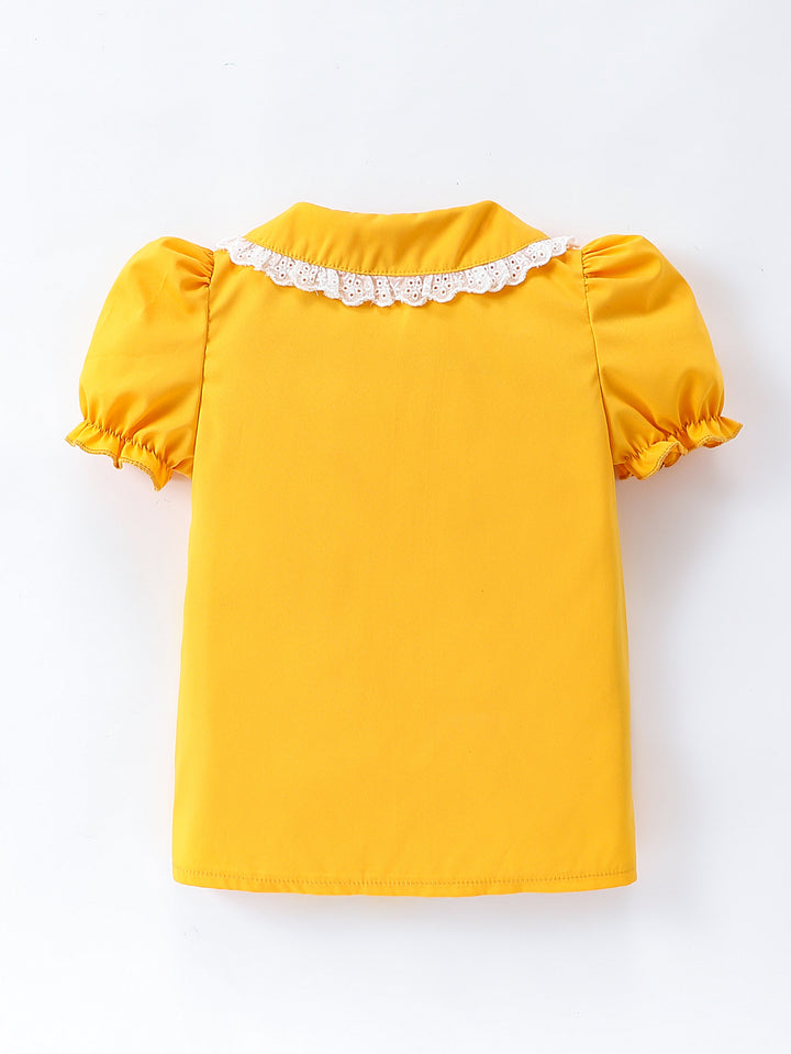 Solid Peter Pan Collar Casual Shirt