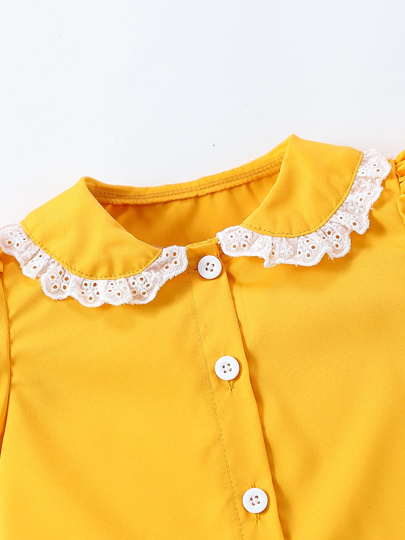 Solid Peter Pan Collar Casual Shirt