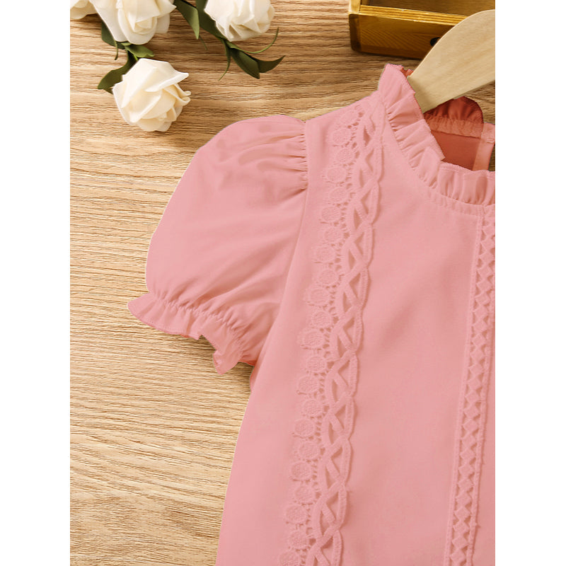 Girls Solid Opaque Casual Shirt