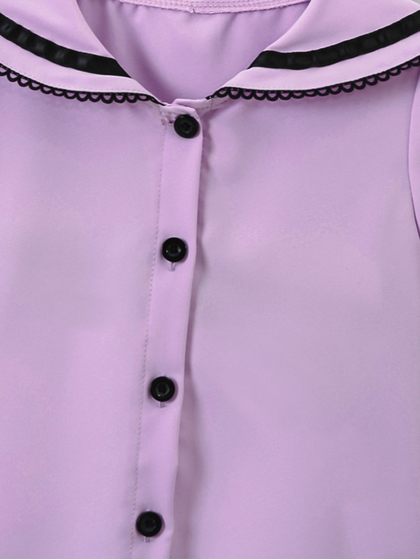 Girls Solid Collarless Casual Shirt