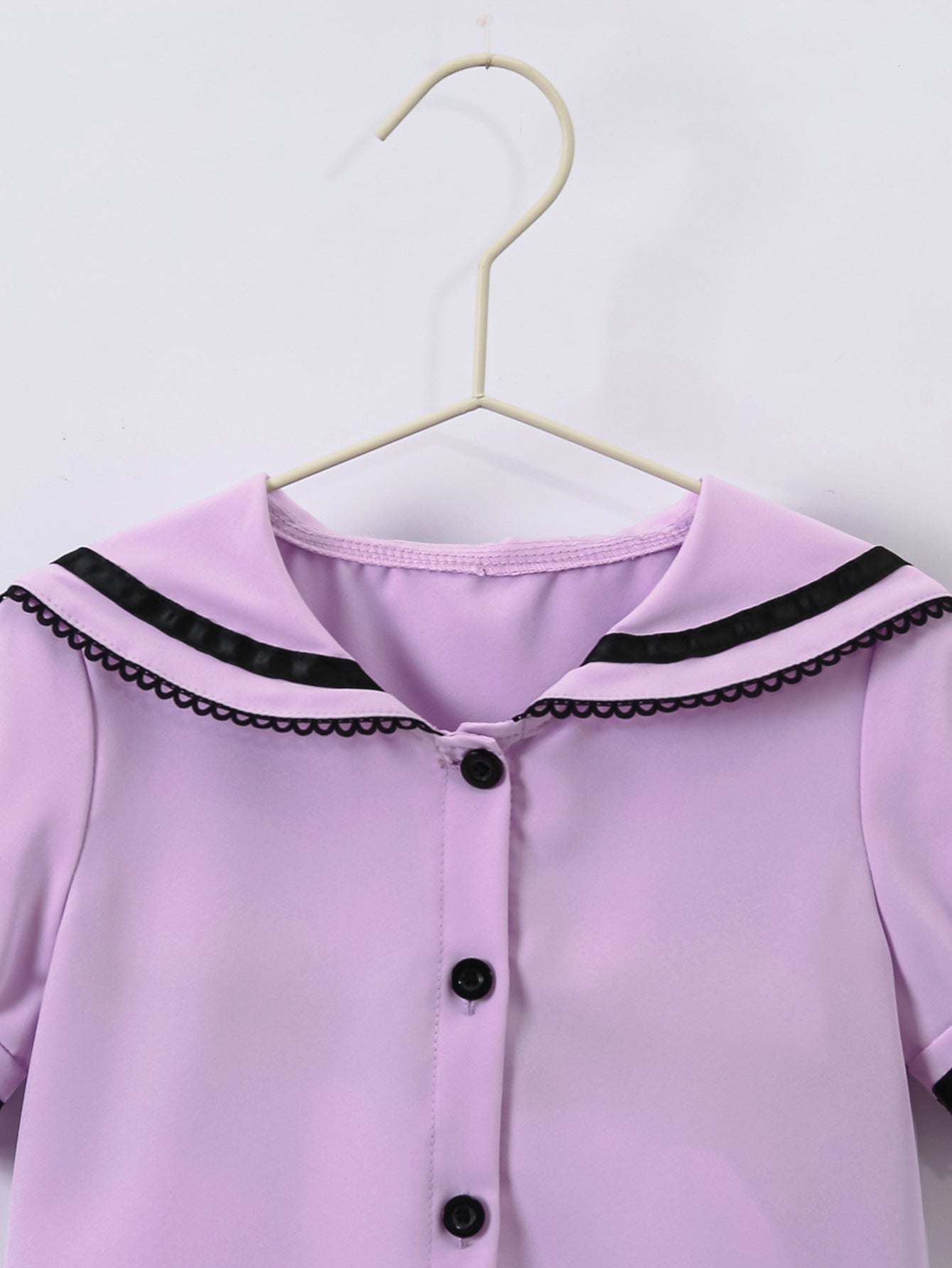 Girls Solid Collarless Casual Shirt