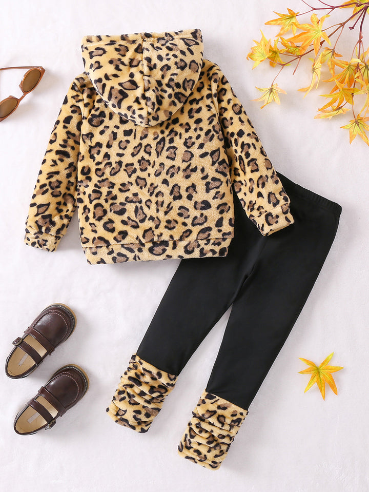 Boys Printed Hooded Sweatshirt With Leggings