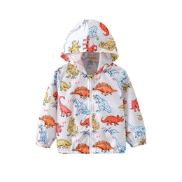 Girls Floral Printed Lightweight Hooded Bomber Jacket