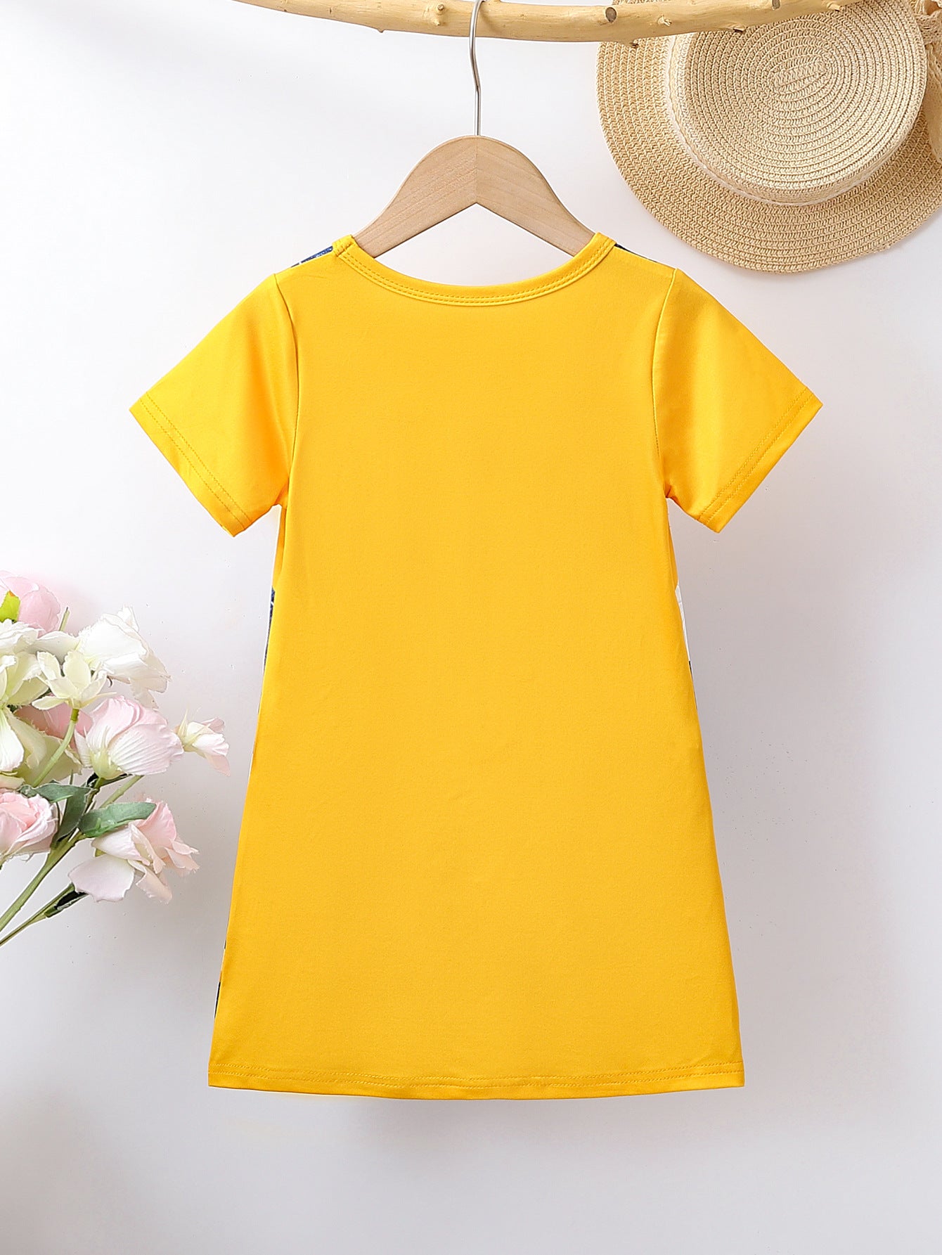 Girls Graphic Pinafore Printed T-shirt Dress