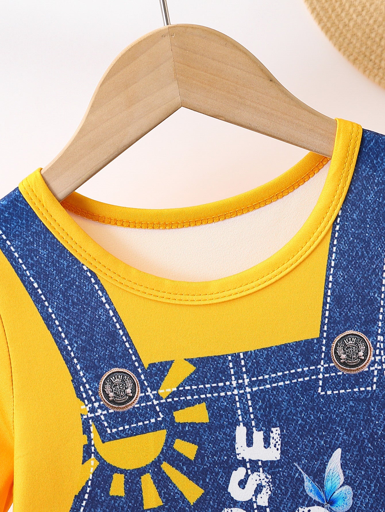 Girls Graphic Pinafore Printed T-shirt Dress