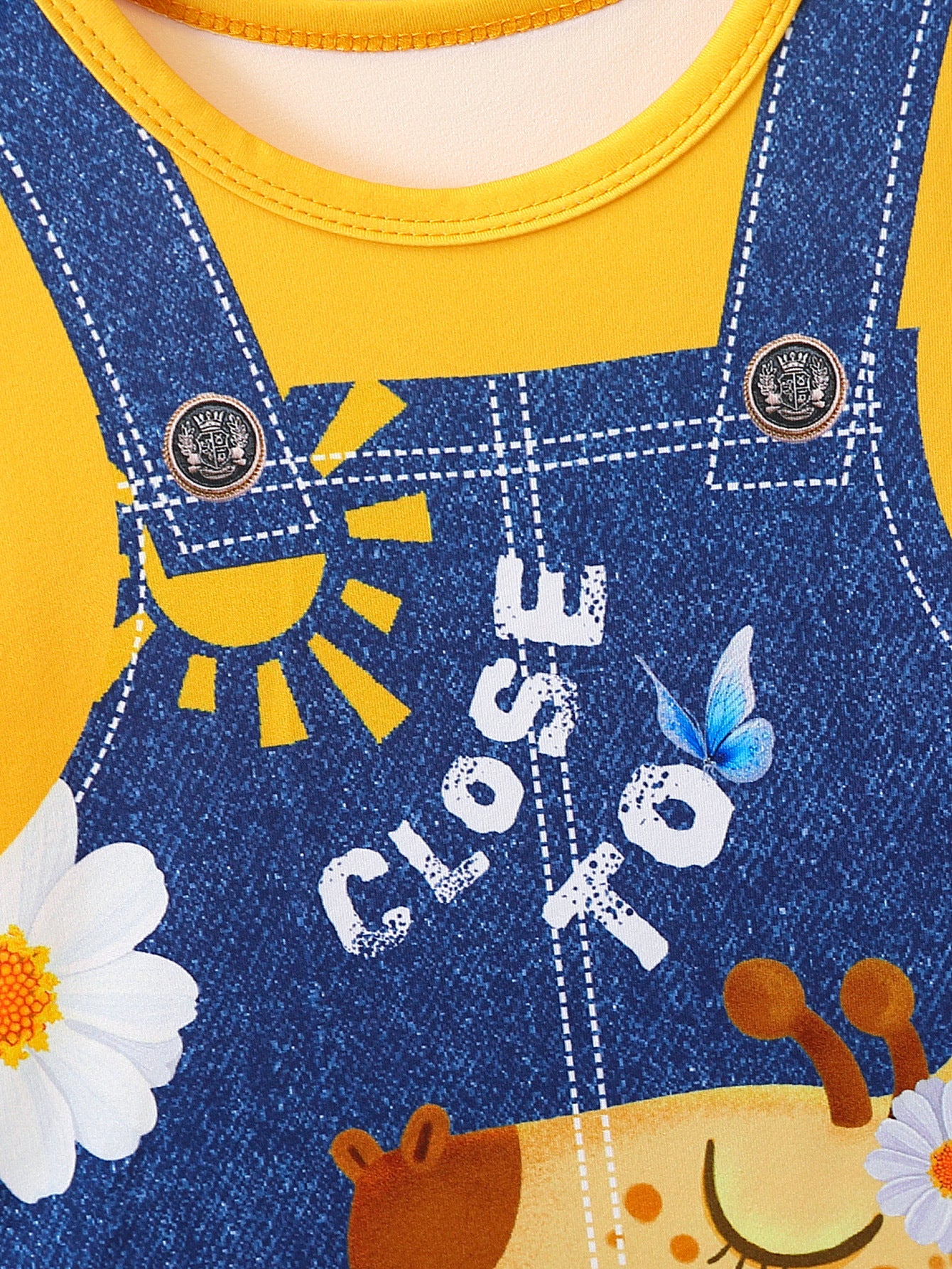 Girls Graphic Pinafore Printed T-shirt Dress