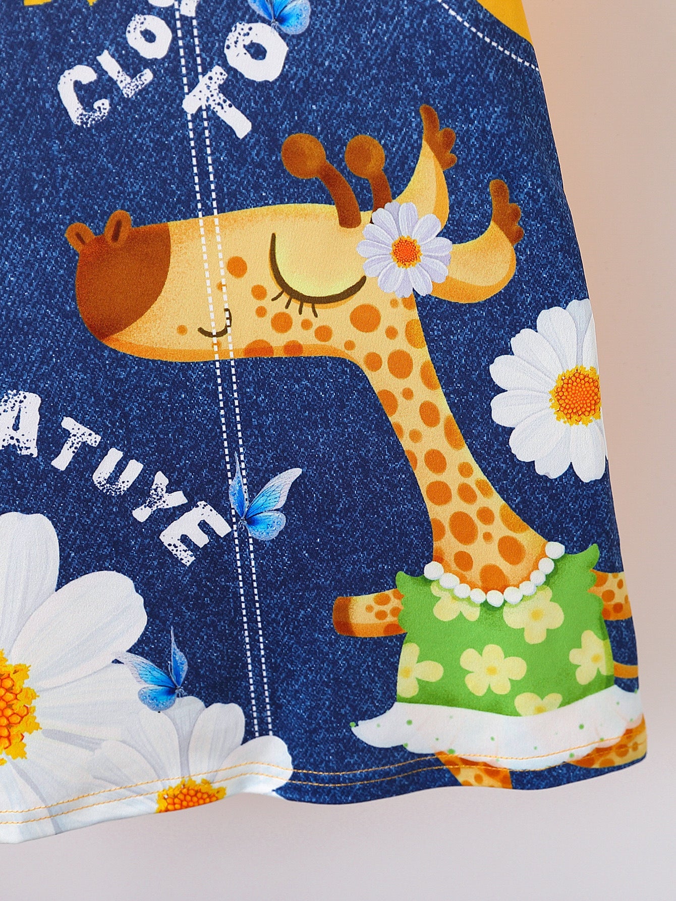 Girls Graphic Pinafore Printed T-shirt Dress