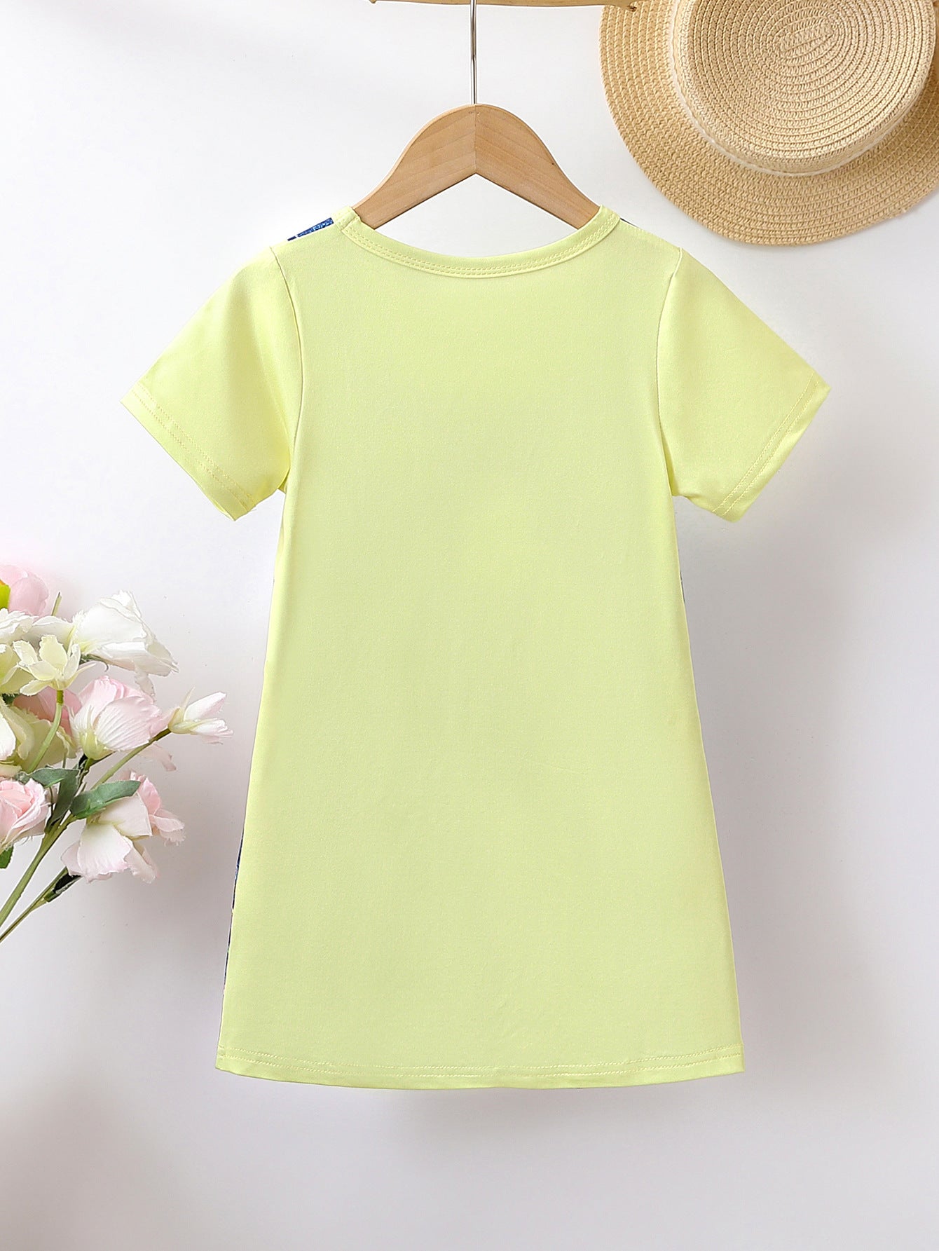 Girls Floral Pinafore Printed T-shirt Dress