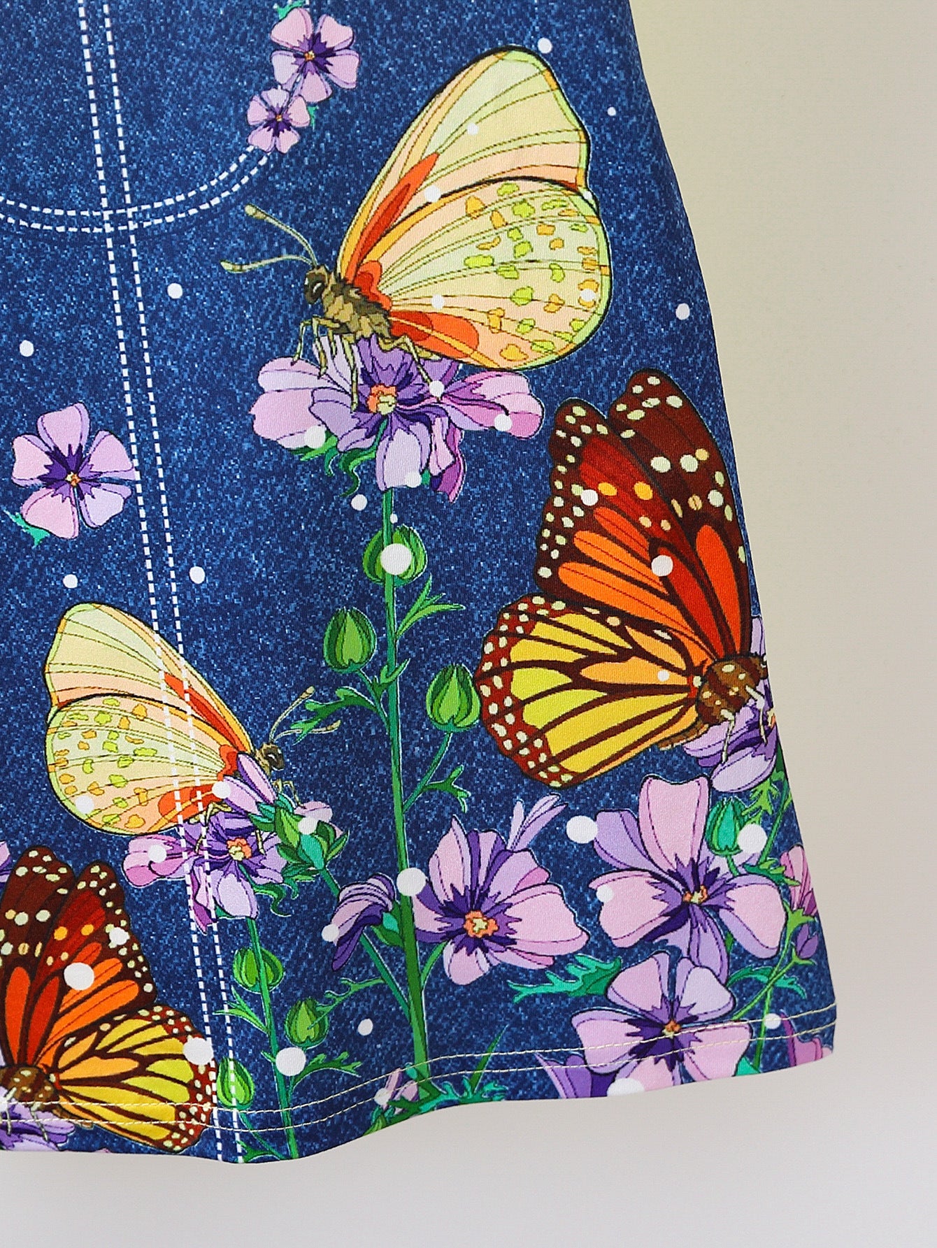 Girls Floral Pinafore Printed T-shirt Dress