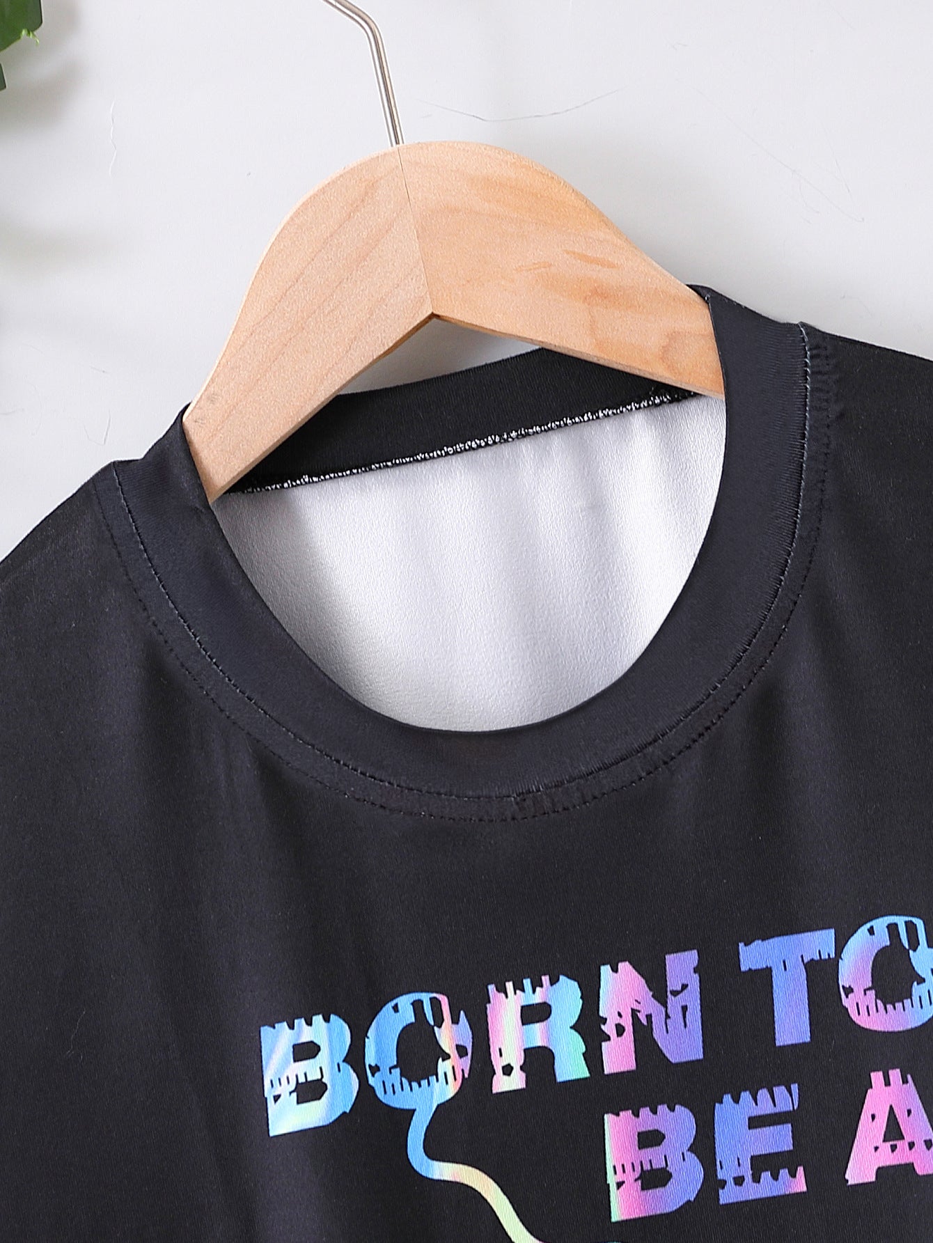 Boys Black & Blue Typography Printed T-shirt with Shorts