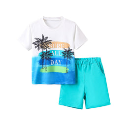 Boys Printed T-shirt with Shorts