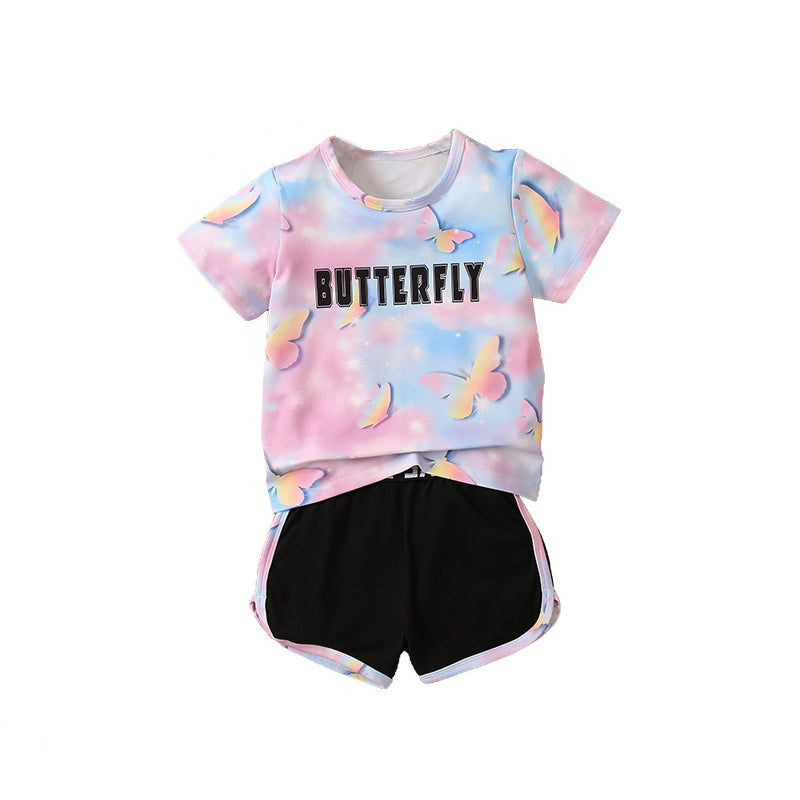 Boys Typographic Printed Round Neck T-shirt with Shorts