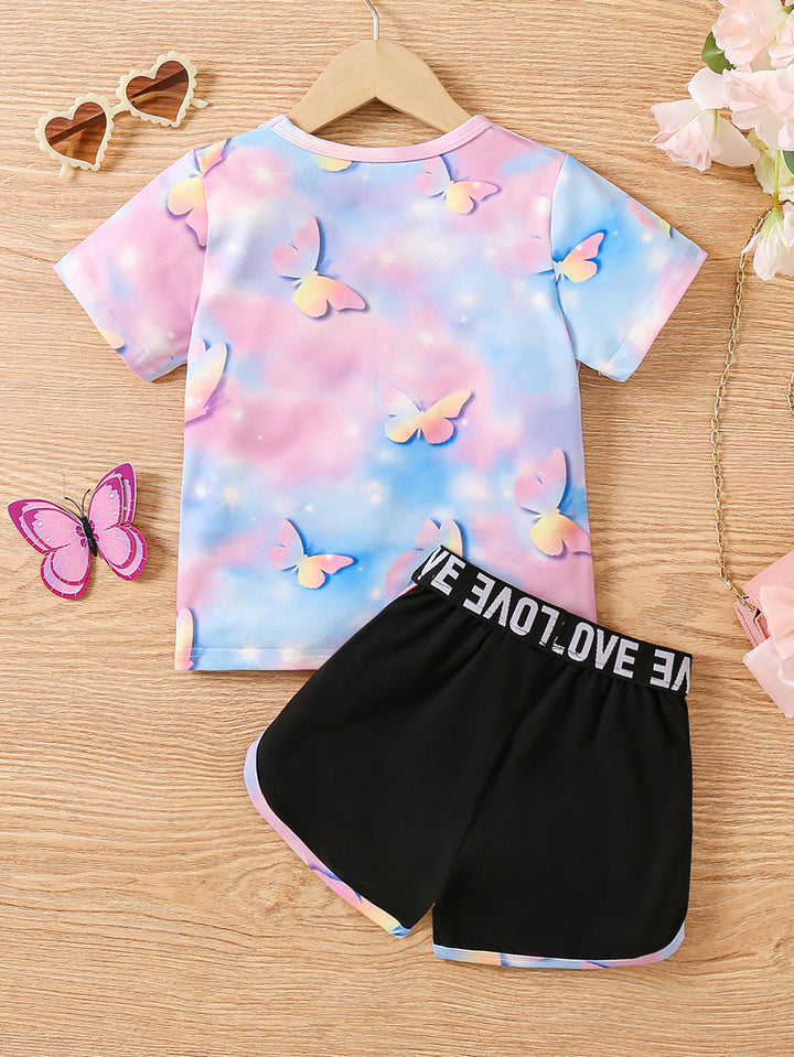 Boys Typographic Printed Round Neck T-shirt with Shorts