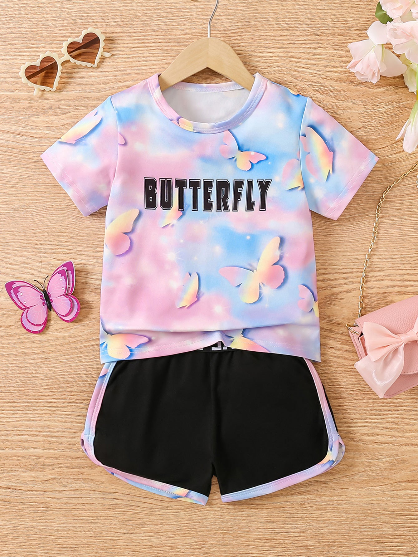 Boys Typographic Printed Round Neck T-shirt with Shorts