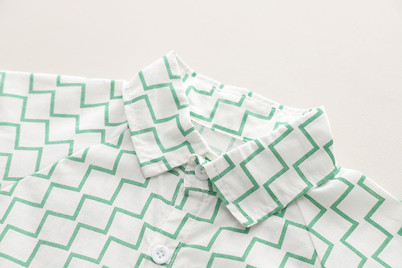 Boys Chevron Printed Shirt with Shorts