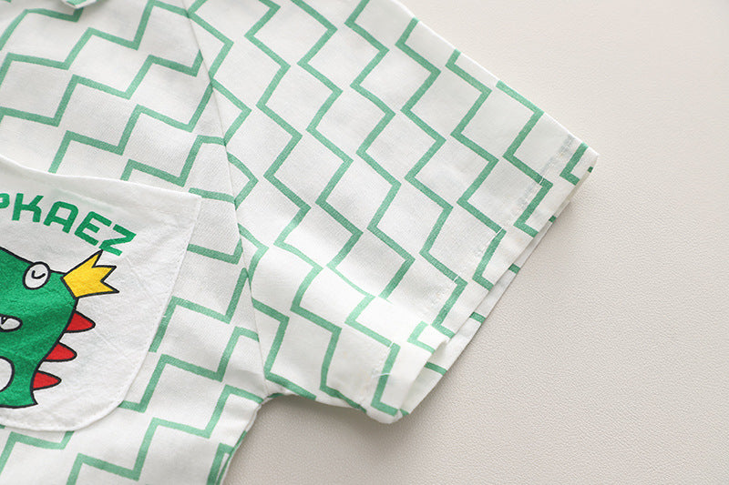 Boys Chevron Printed Shirt with Shorts