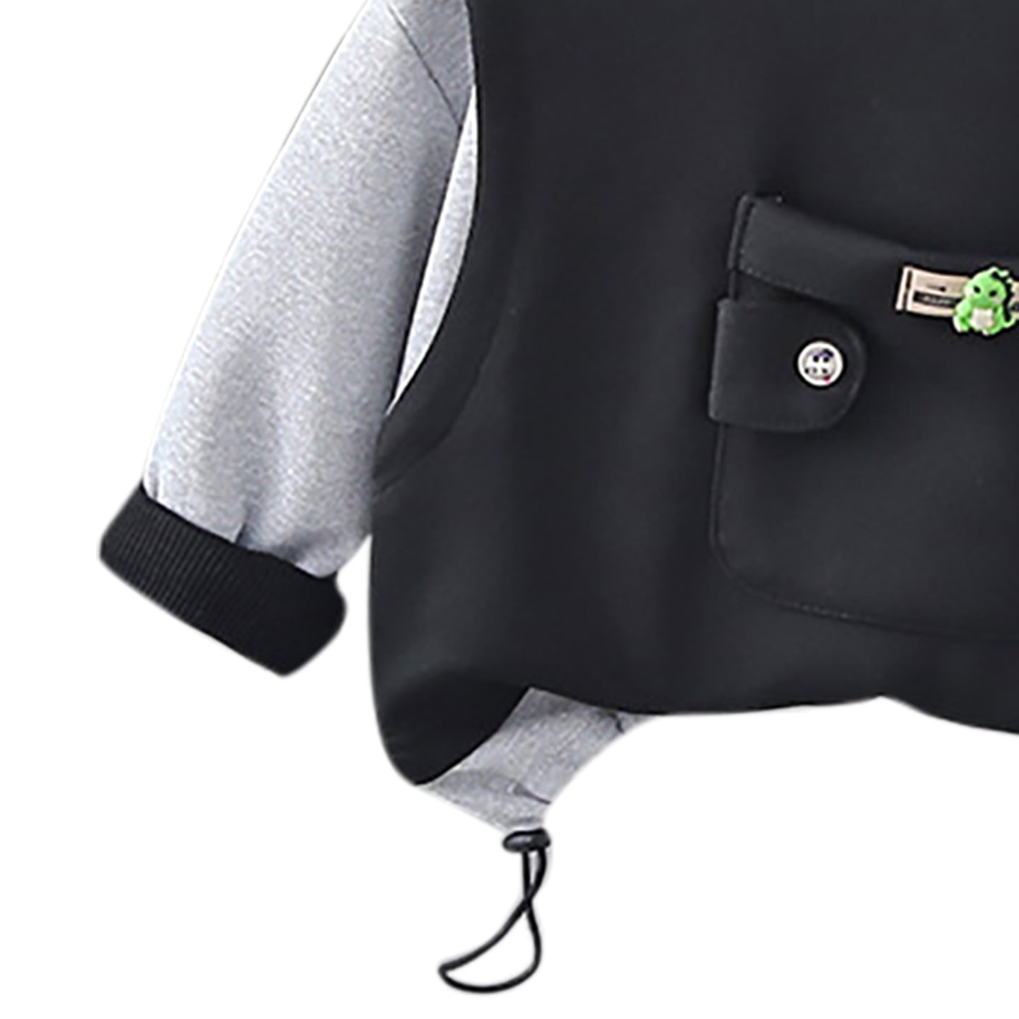 Boys Black & Grey Colourblocked Top with Trousers