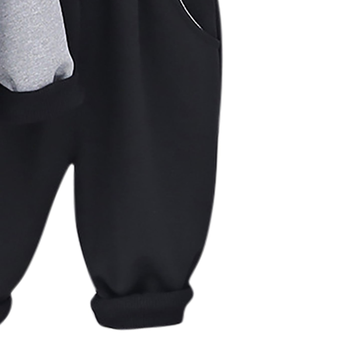 Boys Black & Grey Colourblocked Top with Trousers