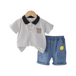 Infant Boys Printed Pure Cotton T-shirt With Shorts