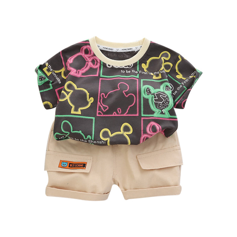 Boys Printed Pure Cotton T-shirt with Shorts