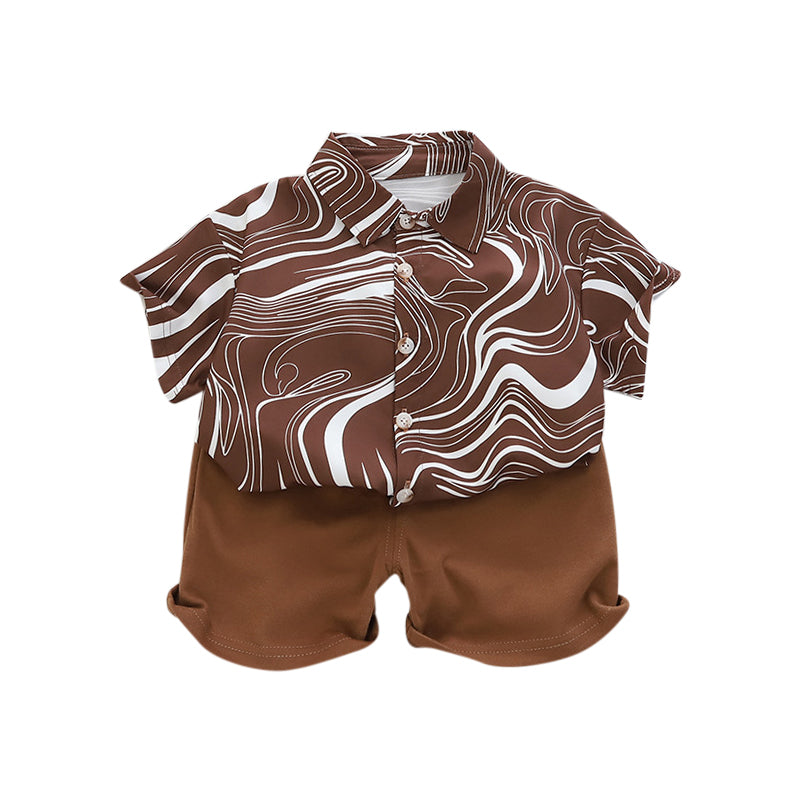 Boys Printed Pure Cotton Shirt with Shorts