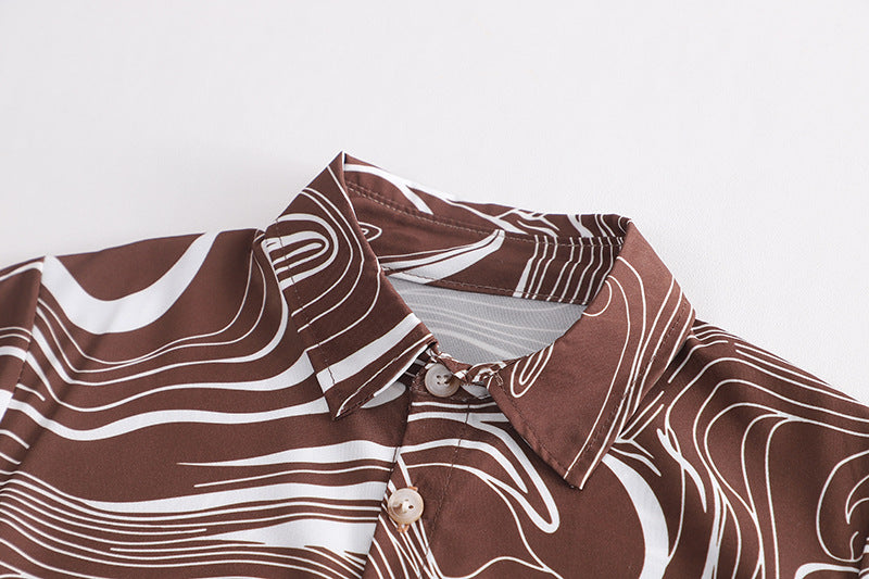 Boys Printed Pure Cotton Shirt with Shorts
