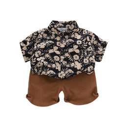 Boys Printed Pure Cotton Shirt with Shorts