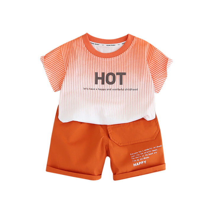 Boys Printed Pure Cotton T-shirt with Shorts