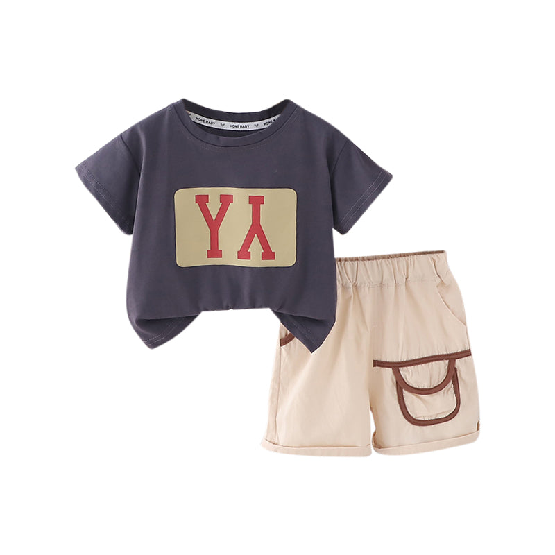 Boys Printed Pure Cotton T-shirt with Shorts