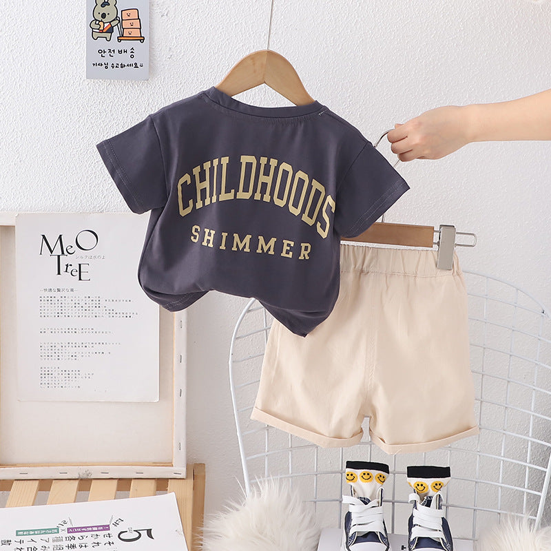 Boys Printed Pure Cotton T-shirt with Shorts