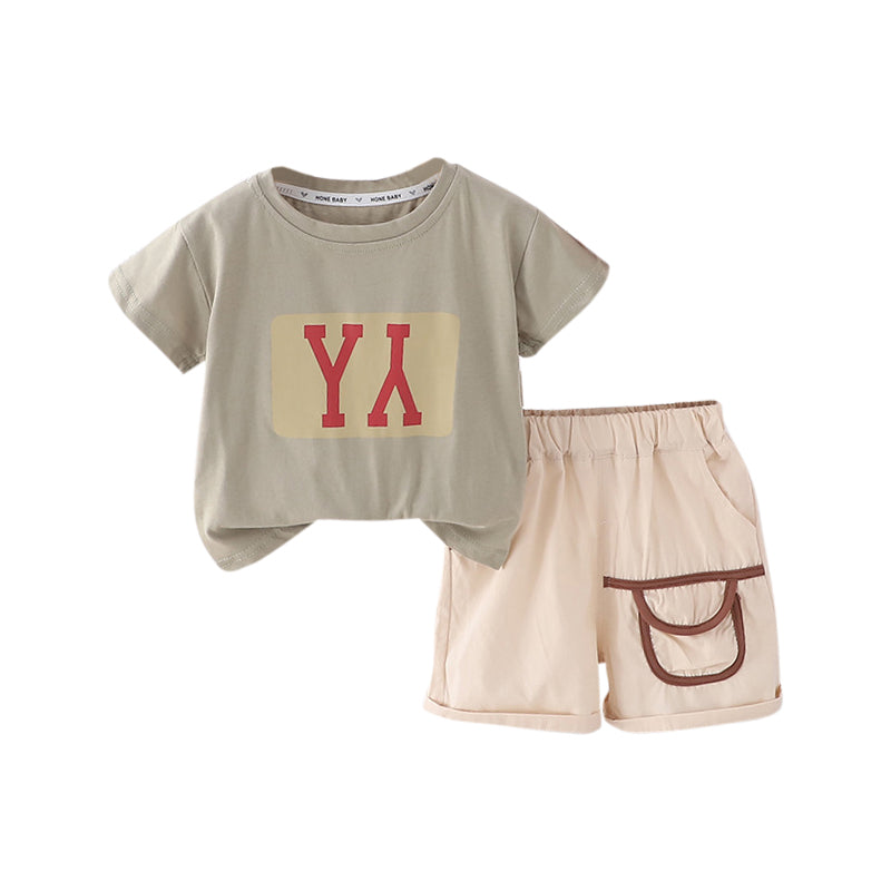 Boys Printed Pure Cotton T-shirt with Shorts