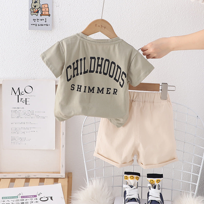 Boys Printed Pure Cotton T-shirt with Shorts