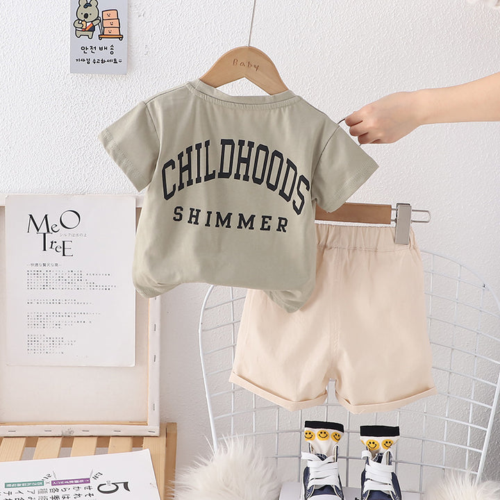 Boys Printed Pure Cotton T-shirt with Shorts