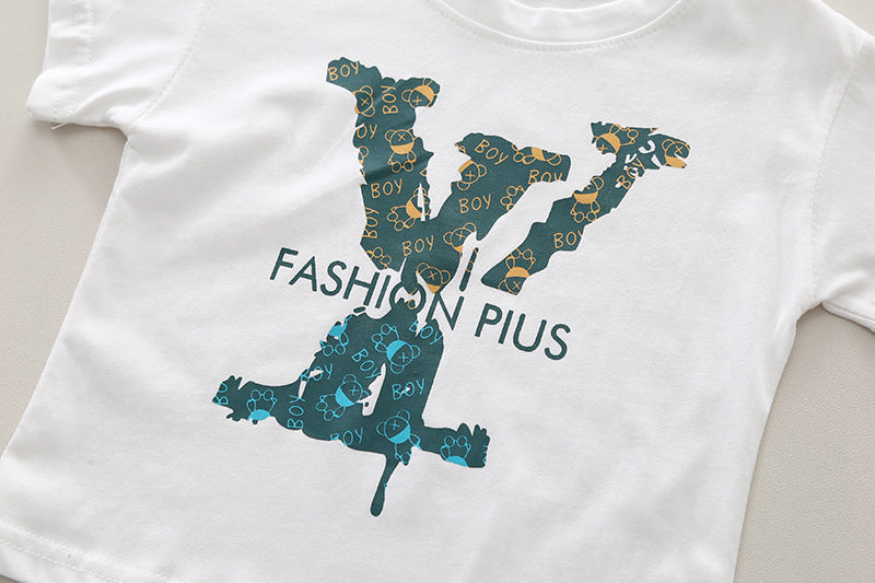 Boys Printed T-shirt with Shorts