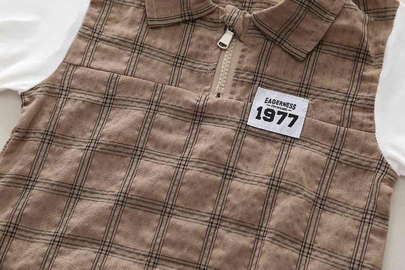 Boys Checked T-shirt with Shorts
