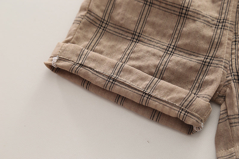 Boys Checked T-shirt with Shorts