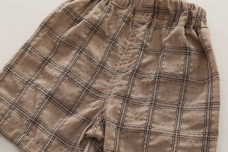 Boys Checked T-shirt with Shorts