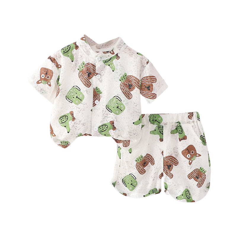 Boys Printed T-shirt with Shorts